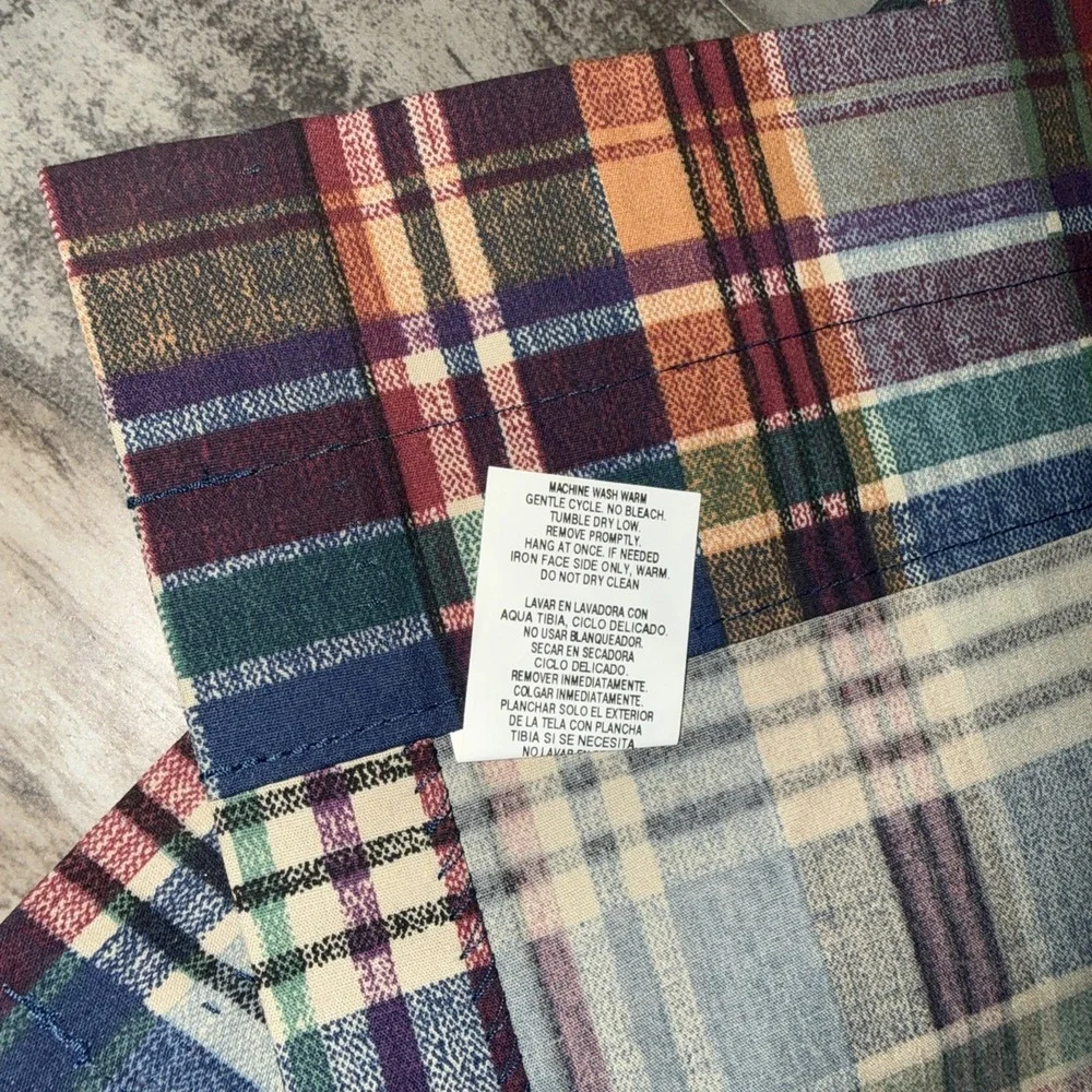 2 Tartan Plaid Curtain Tiers 33X26 In Each Cottage Green Burgundy Blue JCPenney